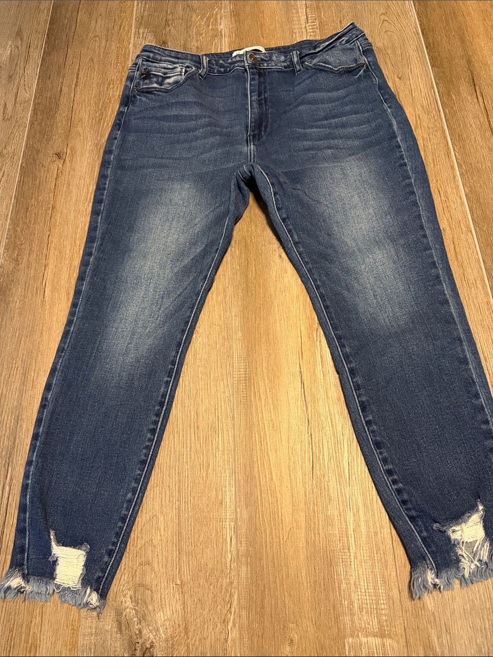 KanCan Dark Blue Distressed Ankle Jeans